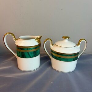 Visitntage Christian Dior Gaudron Malachite Cream & Covered Sugar Set